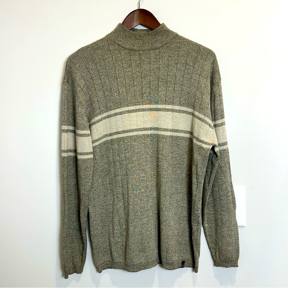 Vintage Men’s Boss Hugo Boss Cowl Neck Gray‎ Fitted Sweater Size XL